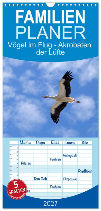 Vögel im Flug - Akrobaten der Lüfte (CALVENDO Familienplaner 2027)