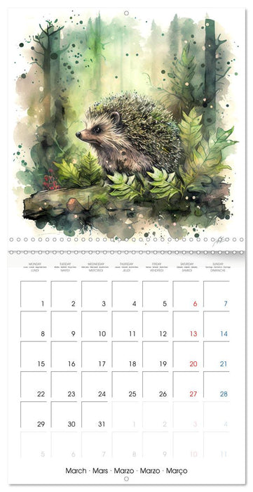 Animaux de la forêt à l'aquarelle (CALVENDO Calendrier mensuel 2027)