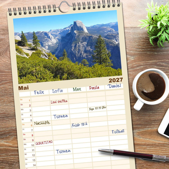 USA Nationalparks - Eine Reise durch die Vielfalt und Schönheit der Naturparks Nordamerikas (CALVENDO Familienplaner 2027)