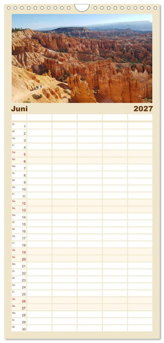 USA Nationalparks - Eine Reise durch die Vielfalt und Schönheit der Naturparks Nordamerikas (CALVENDO Familienplaner 2027)