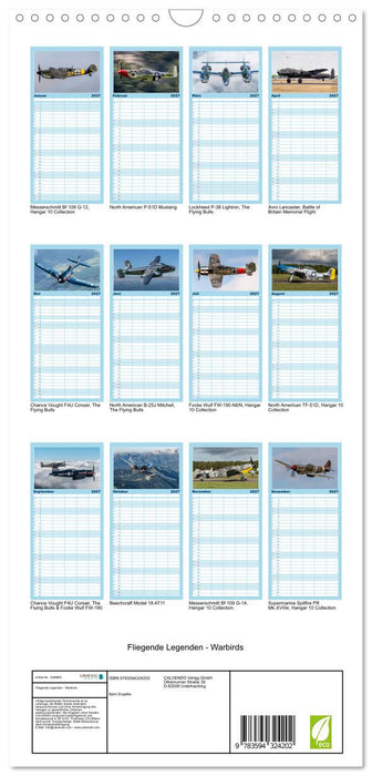 Fliegende Legenden - Warbirds (CALVENDO Familienplaner 2027)