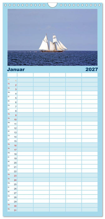 Segeln - Kurs aufs offene Meer. (CALVENDO Familienplaner 2027)