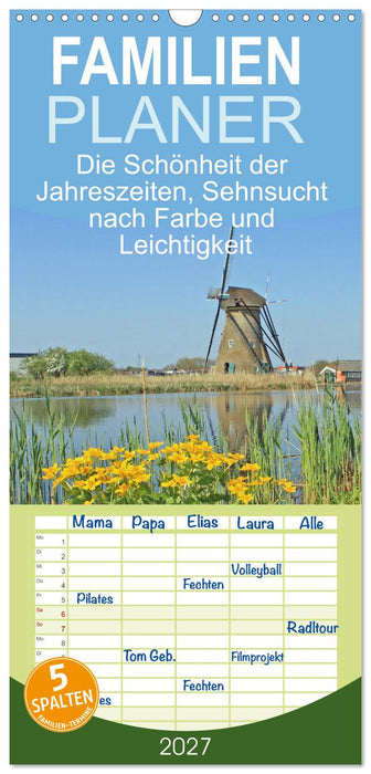 Die Schönheit der Jahreszeiten, Sehnsucht nach Farbe und Leichtigkeit (CALVENDO Familienplaner 2027)