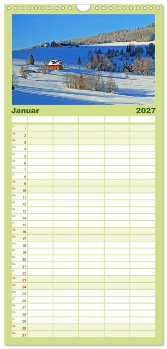 Die Schönheit der Jahreszeiten, Sehnsucht nach Farbe und Leichtigkeit (CALVENDO Familienplaner 2027)
