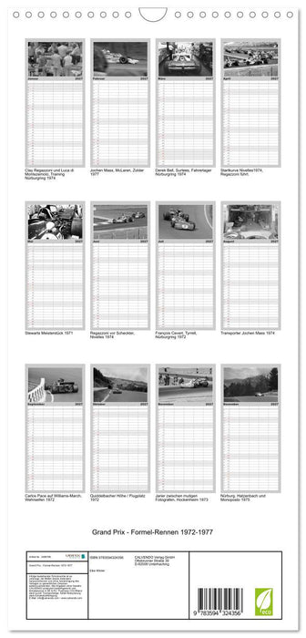 Grand Prix - Formel-Rennen 1972-1977 (CALVENDO Familienplaner 2027)