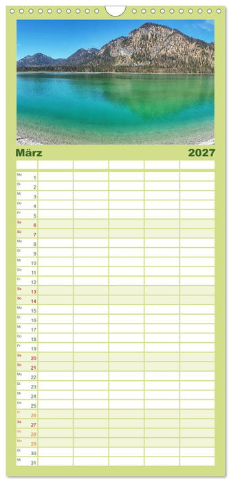 Walchensee Panorama (CALVENDO Familienplaner 2027)