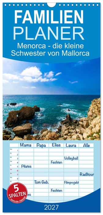 Menorca - die kleine Schwester von Mallorca (CALVENDO Familienplaner 2027)