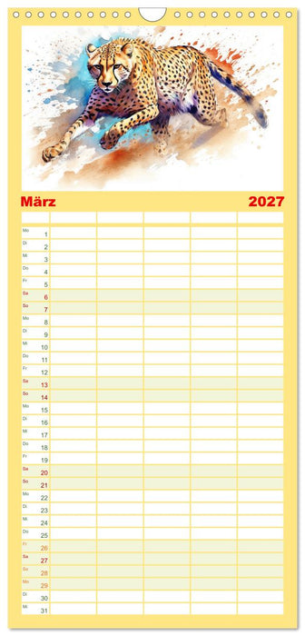 Raubtiere voll Eleganz und Kraft (CALVENDO Familienplaner 2027)