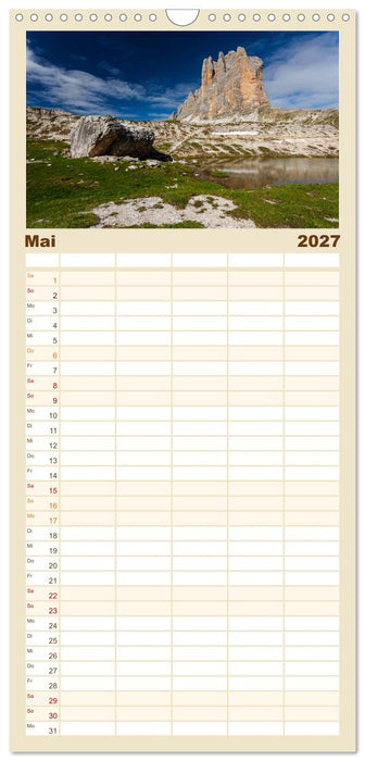 Drei Zinnen. Sextner Dolomiten (CALVENDO Familienplaner 2027)