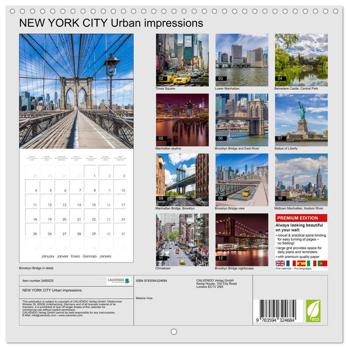 NEW YORK CITY Urban impressions (CALVENDO Monthly Calendar 2027)