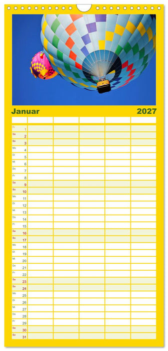 Kunterbunte Heißluftballone (CALVENDO Familienplaner 2027)