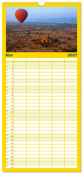 Kunterbunte Heißluftballone (CALVENDO Familienplaner 2027)
