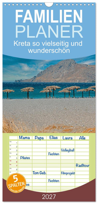 Kreta so vielseitig und wunderschön (CALVENDO Familienplaner 2027)