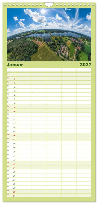 Meine Heimat von oben... Luftaufnahmen vom Fränkischen Seenland (CALVENDO Familienplaner 2027)