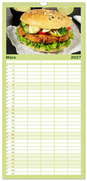 Vegan Food Kalender – Gerichte und Snacks (CALVENDO Familienplaner 2027)