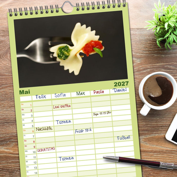 Vegan Food Kalender – Gerichte und Snacks (CALVENDO Familienplaner 2027)