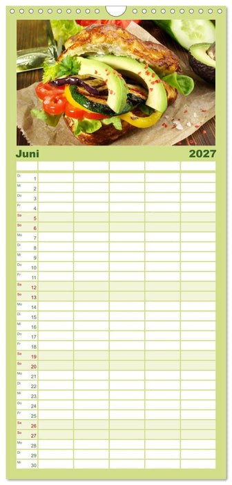 Vegan Food Kalender – Gerichte und Snacks (CALVENDO Familienplaner 2027)