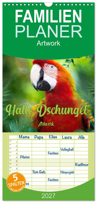 Hallo Dschungel - Artwork (CALVENDO Familienplaner 2027)