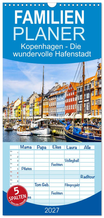 Kopenhagen - Die wundervolle Hafenstadt (CALVENDO Familienplaner 2027)