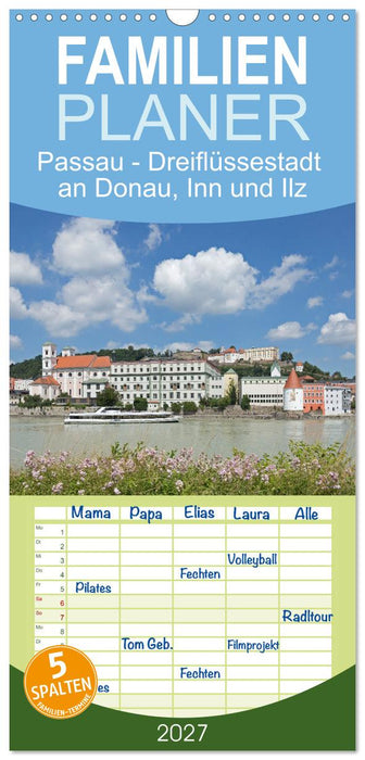 Passau - Dreiflüssestadt an Donau, Inn und Ilz (CALVENDO Familienplaner 2027)