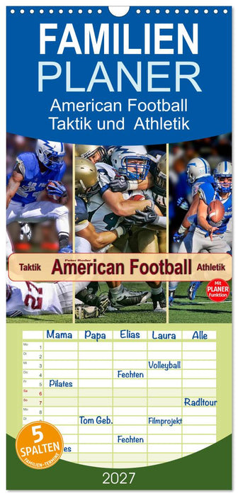 American Football - Taktik und Athletik (CALVENDO Familienplaner 2027)