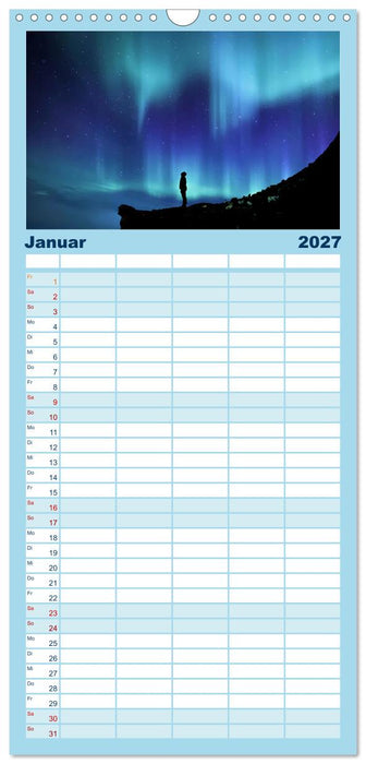 Magische Polarlichter der Erde (CALVENDO Familienplaner 2027)