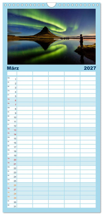 Magische Polarlichter der Erde (CALVENDO Familienplaner 2027)