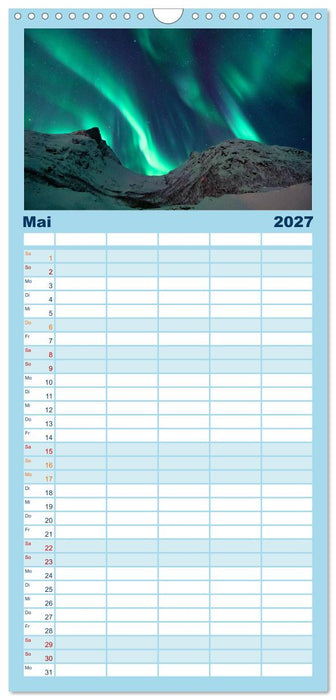 Magische Polarlichter der Erde (CALVENDO Familienplaner 2027)