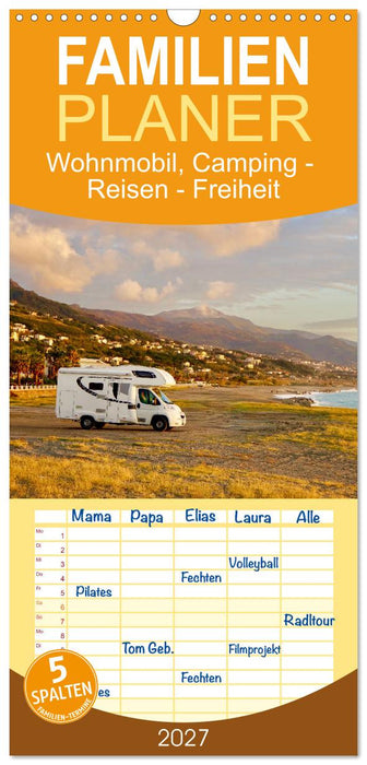 Wohnmobil, Camping - Reisen - Freiheit (CALVENDO Familienplaner 2027)