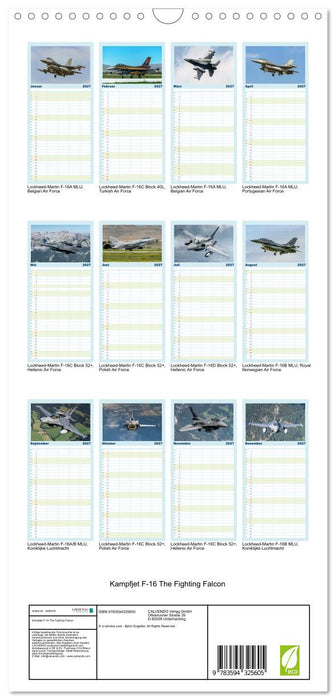Kampfjet F-16 The Fighting Falcon (CALVENDO Familienplaner 2027)