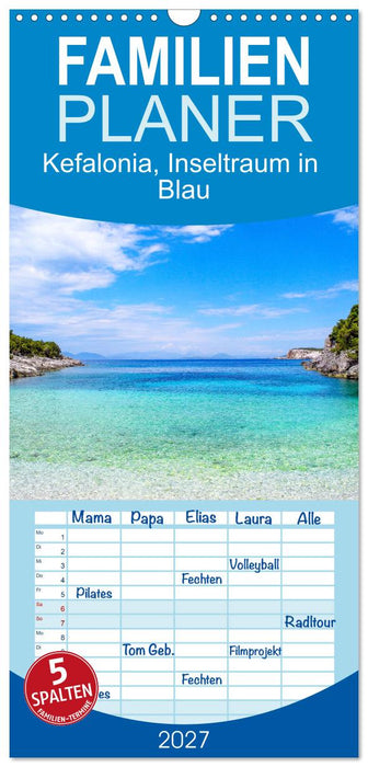 Kefalonia, Inseltraum in Blau (CALVENDO Familienplaner 2027)