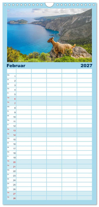 Kefalonia, Inseltraum in Blau (CALVENDO Familienplaner 2027)