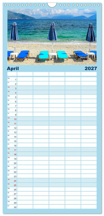 Kefalonia, Inseltraum in Blau (CALVENDO Familienplaner 2027)