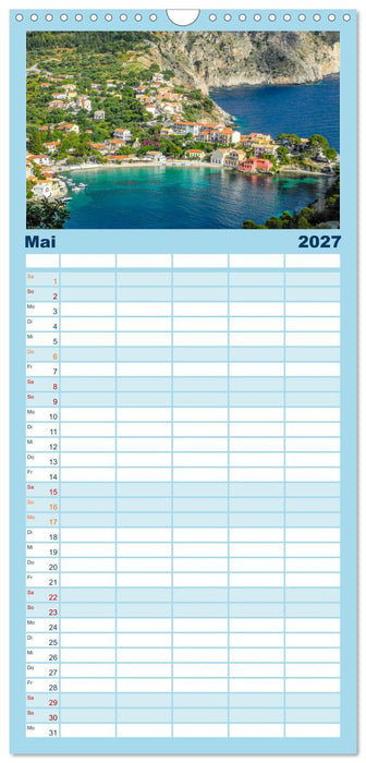 Kefalonia, Inseltraum in Blau (CALVENDO Familienplaner 2027)
