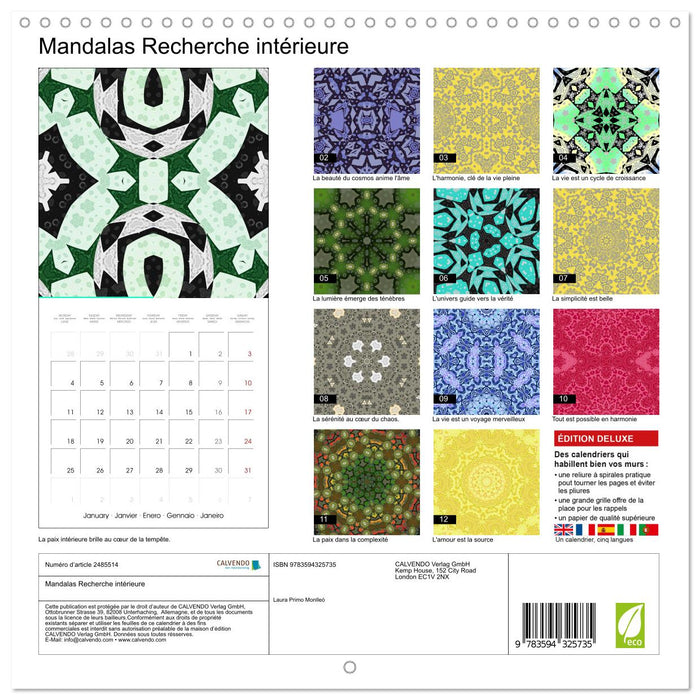 Mandalas Recherche intérieure (CALVENDO Calendrier mensuel 2027)