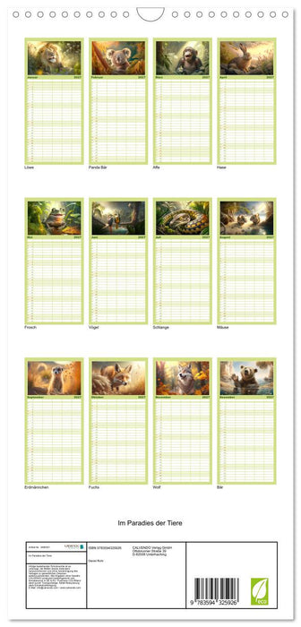 Im Paradies der Tiere (CALVENDO Familienplaner 2027)