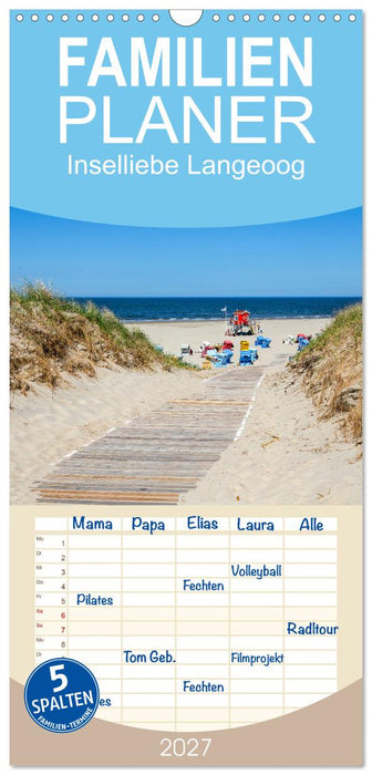 Inselliebe Langeoog (CALVENDO Familienplaner 2027)