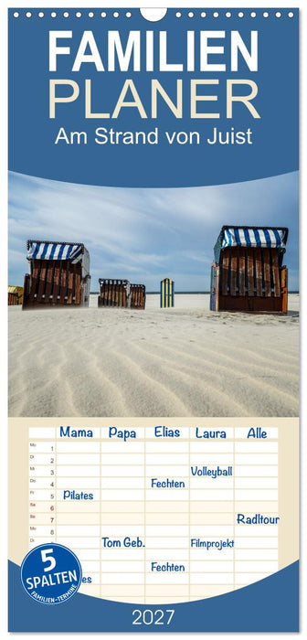 Am Strand von Juist (CALVENDO Familienplaner 2027)