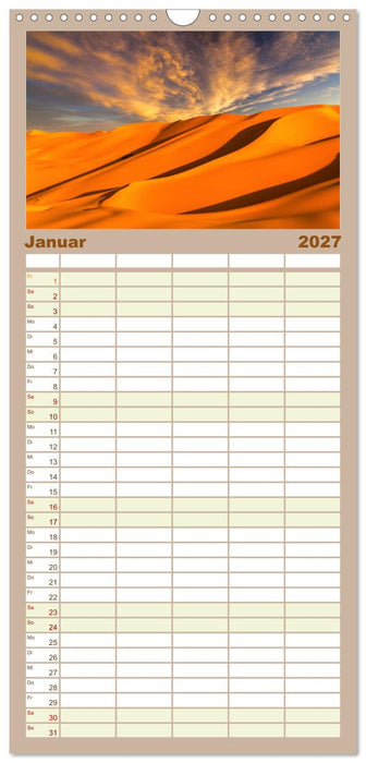 Sahara - Die größte Trockenwüste der Welt. (CALVENDO Familienplaner 2027)