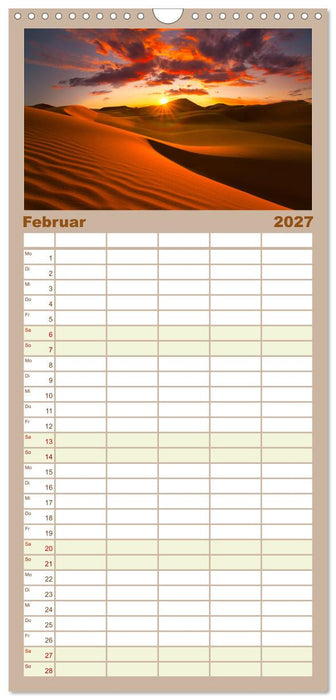 Sahara - Die größte Trockenwüste der Welt. (CALVENDO Familienplaner 2027)