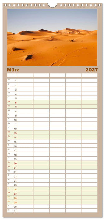 Sahara - Die größte Trockenwüste der Welt. (CALVENDO Familienplaner 2027)