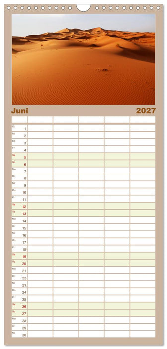 Sahara - Die größte Trockenwüste der Welt. (CALVENDO Familienplaner 2027)