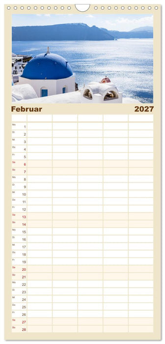 Santorini - Königin der Kykladen (CALVENDO Familienplaner 2027)