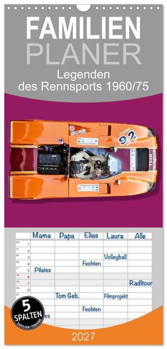 Legenden des Rennsports Historic Sports Cars 1960-1975 (CALVENDO Familienplaner 2027)