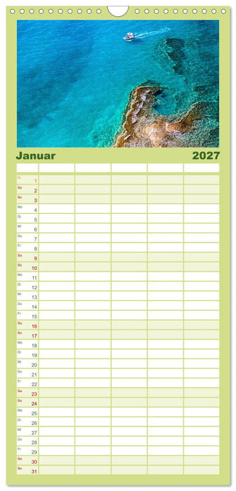 Korfu - Die paradiesische Insel im Mittelmeer. (CALVENDO Familienplaner 2027)