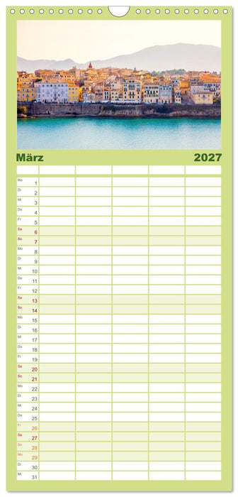Korfu - Die paradiesische Insel im Mittelmeer. (CALVENDO Familienplaner 2027)