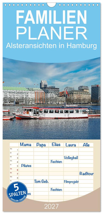 Alsteransichten in Hamburg (CALVENDO Familienplaner 2027)