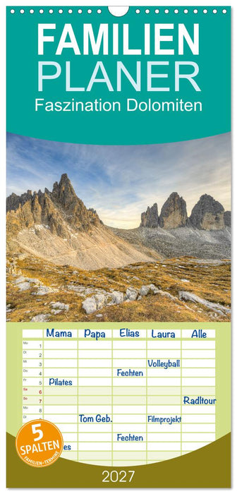 Faszination Dolomiten (CALVENDO Familienplaner 2027)