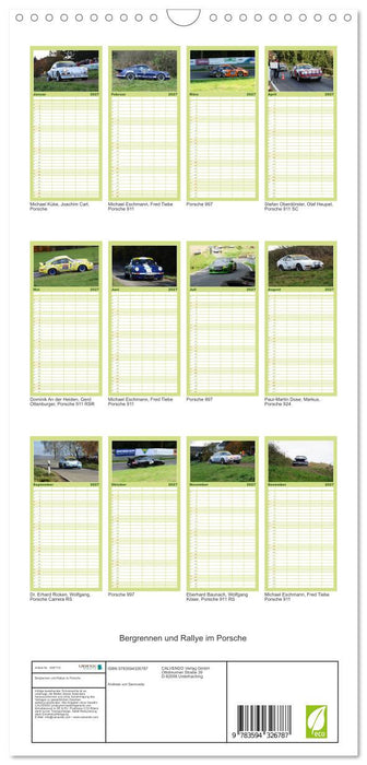 Bergrennen und Rallye im Porsche (CALVENDO Familienplaner 2027)