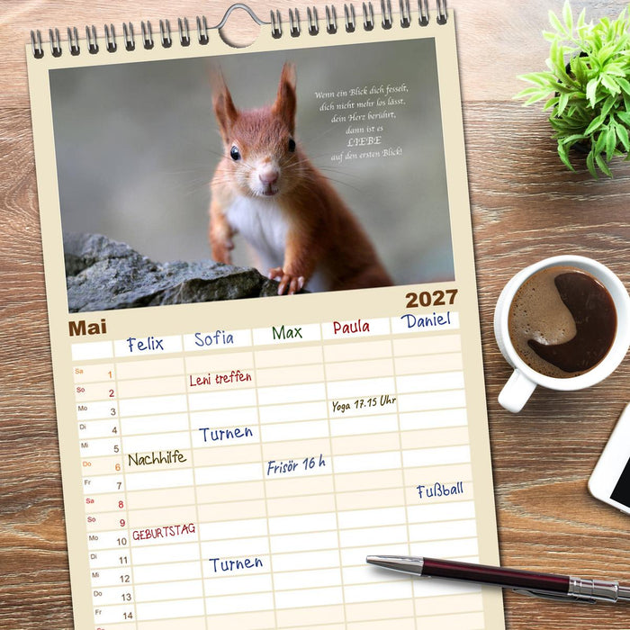 Tipps von Eichhörnchen an Eichhörnchenliebhaber (CALVENDO Familienplaner 2027)
